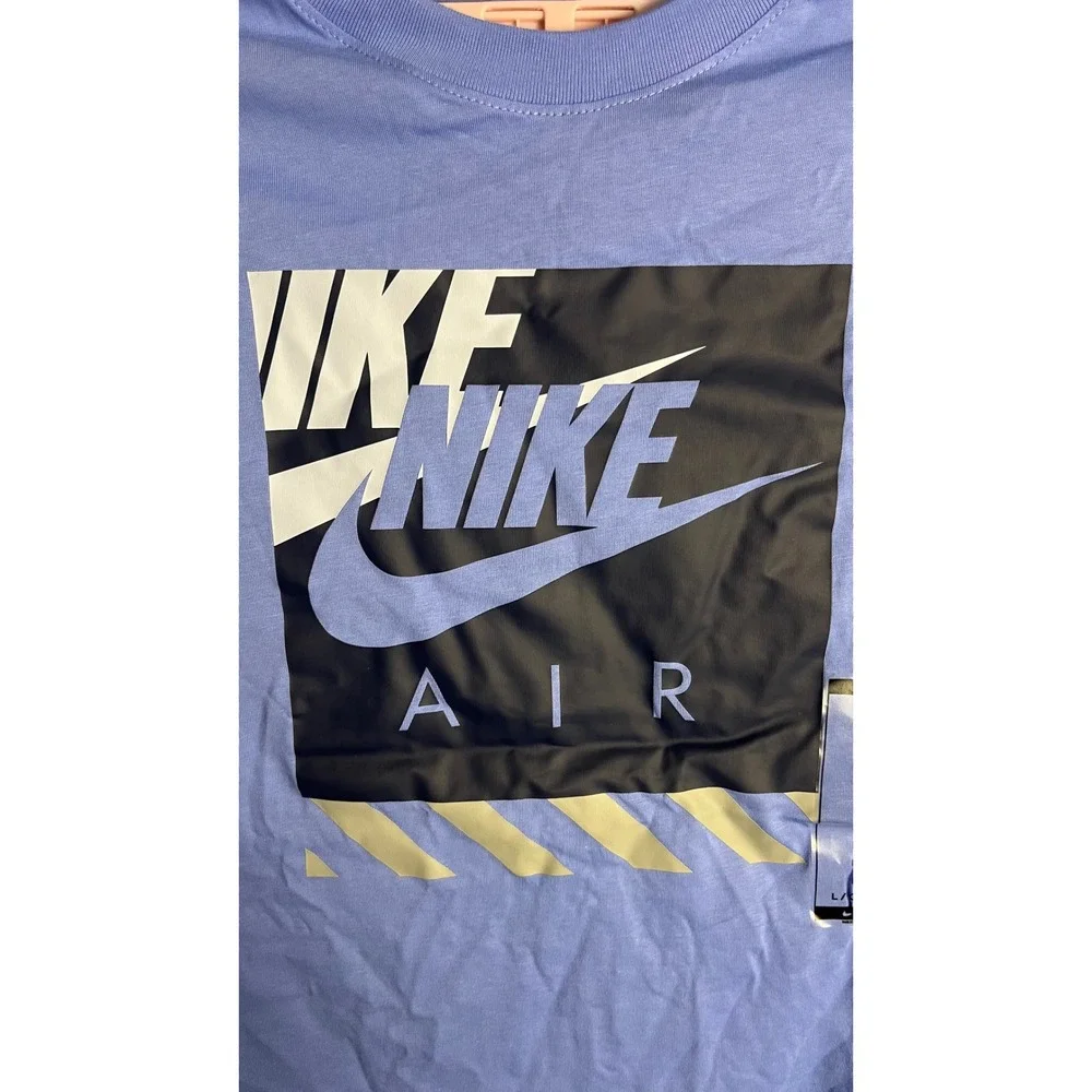 NWT Nike Air Mens Graphic T-Shirt Light‎ Blue Large